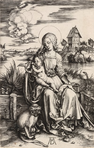Maymunlu Bakire ve Çocuk, c. 1498. by Albrecht Dürer