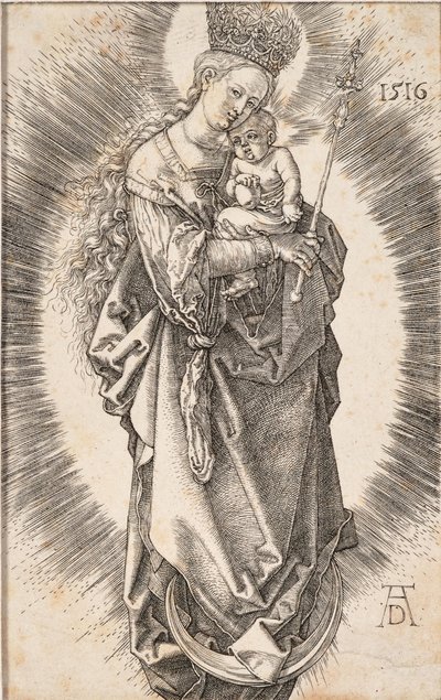Yıldız tacı ve asalı Bakire, 1516. by Albrecht Dürer