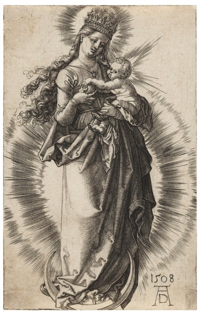 Yıldızlı Taçlı Bakire by Albrecht Dürer
