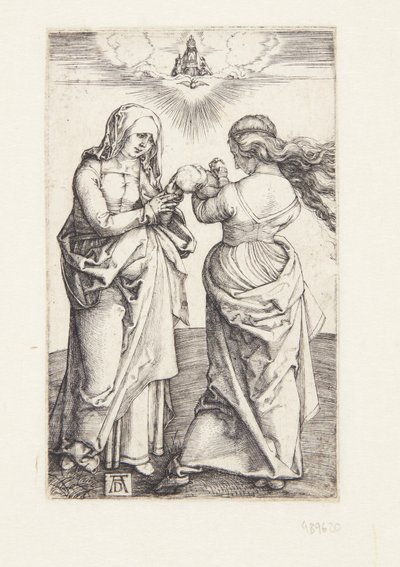 Bebek İsa ve Aziz Anne ile Bakire by Albrecht Dürer