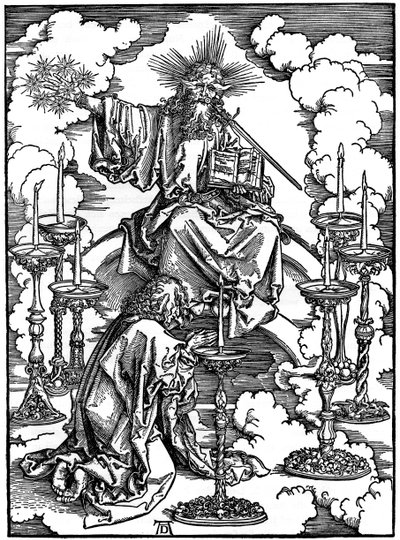 Mahşerden Yedi Şamdan Vizyonu, 1498, 1936 by Albrecht Dürer