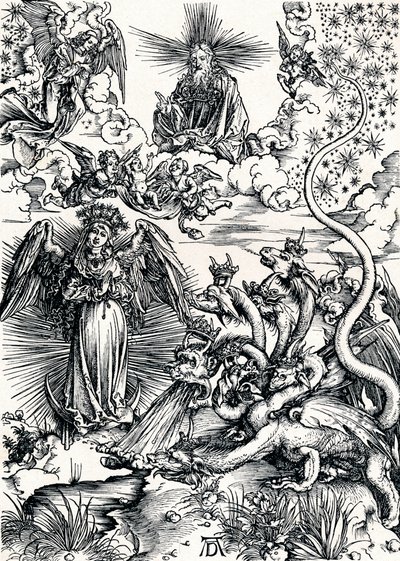 Güneşli Kadın ve Yedi Başlı Ejderha, 1498 1906 by Albrecht Dürer