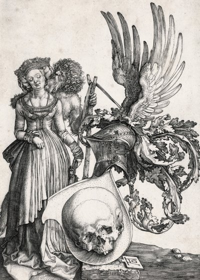Kafatası ile arması, 1503. by Albrecht Dürer