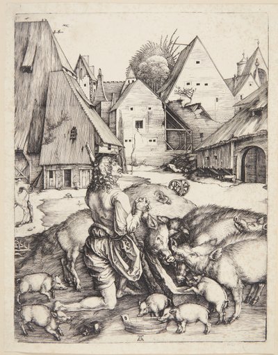 Domuzların arasında müsrif oğul by Albrecht Dürer