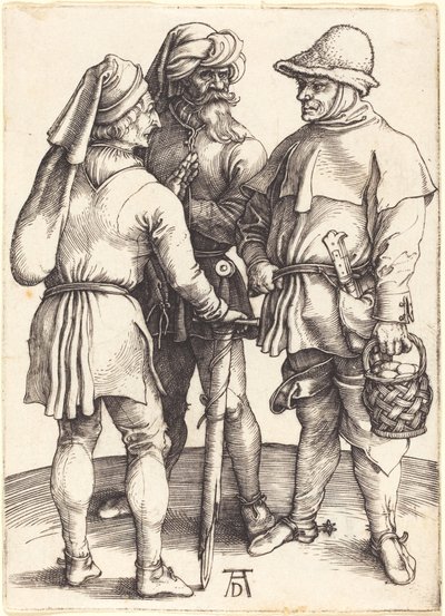 Üç Köylü Sohbette by Albrecht Dürer