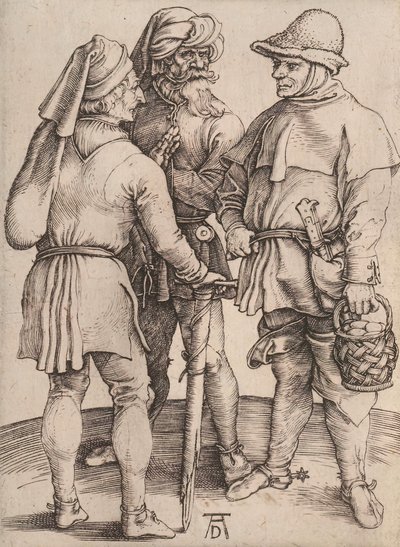 Konuşmada Üç Köylü, 1497-1498. by Albrecht Dürer