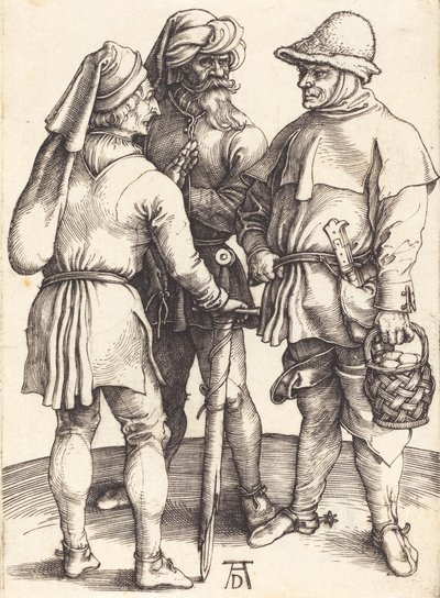 Sohbette Üç Köylü, c. 1497. by Albrecht Dürer