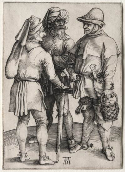 Sohbette Üç Köylü, c. 1497. by Albrecht Dürer