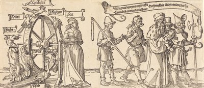 Zaman ve Her Seviyeden İnsanlarla Kader Çarkını Sağa Çeviren Bir Tilki, muhtemelen 1526. by Albrecht Dürer