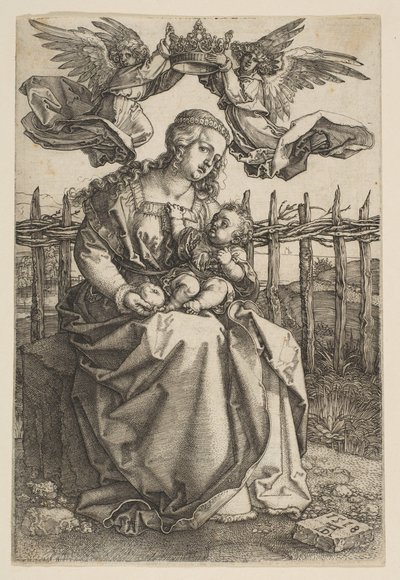 İki Melek Tarafından Taçlandırılan Bakire ve Çocuk, 1518. by Albrecht Dürer