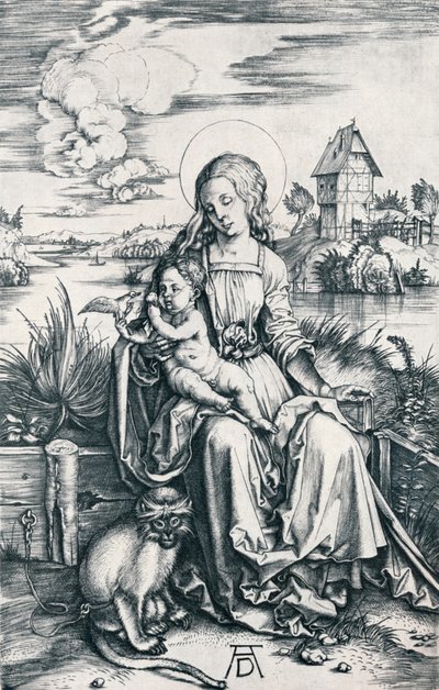 Maymunlu Bakire ve Çocuk, 1506 1906 by Albrecht Dürer