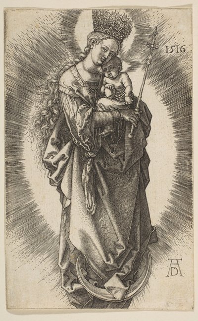 Hilal Üzerindeki Bakire, Asa ve Yıldızlı Taç, 1516. by Albrecht Dürer