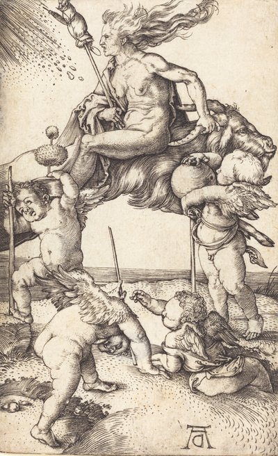 Keçiye Binen Cadı, c. 15001501. by Albrecht Dürer