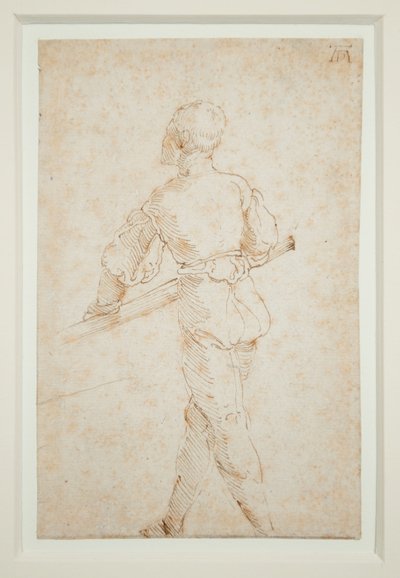 Kürekli Bir Adam, c.1520-21 (kağıt üzerine kalem ve kahverengi mürekkep) by Albrecht Dürer