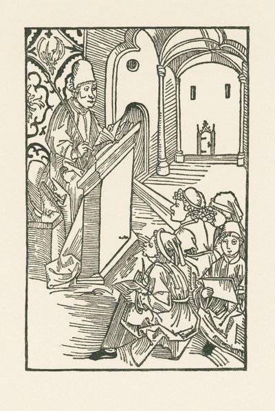Dört öğrencisiyle birlikte bir öğretmen by Albrecht Dürer or Duerer