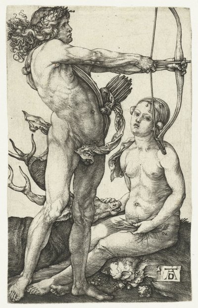 Apollon ve Diana by Albrecht Dürer or Duerer