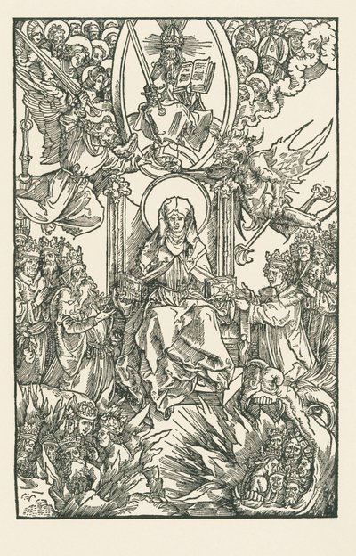 Birgitta eserlerini İmparatora, Krallara ve Prenslere veriyor by Albrecht Dürer or Duerer