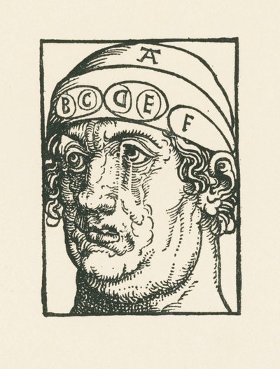 Caput pysicum - Frenoloji çalışması amacıyla kullanılan kafa by Albrecht Dürer or Duerer