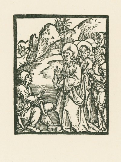 İsa bir cüzamlıyı iyileştiriyor by Albrecht Dürer or Duerer