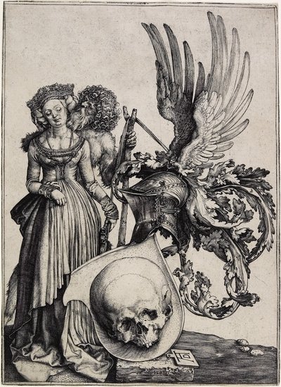 Kafatası ile Arması, c. 1503 by Albrecht Dürer