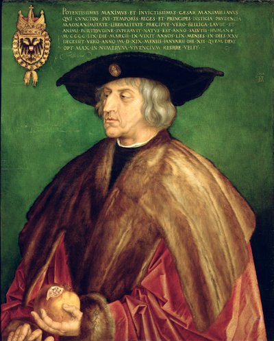 İmparator Maximilian I (panelde yağ) by Albrecht Dürer