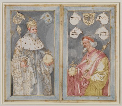 İmparatorlar Charlemagne ve Sigismund, 1507 - 1510 dolaylarında by Albrecht Dürer
