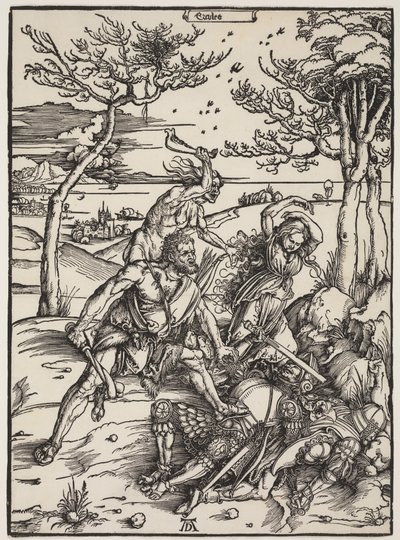 Herkül Fetheden Cacus, c.1496 (tahta baskı) by Albrecht Dürer
