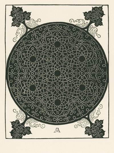 Ortasında altı kez tekrarlanan küçük siyah daire bulunan düğüm by Albrecht Dürer or Duerer