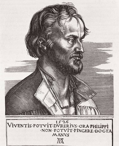 MELANCHTON, Philipp Schwarzerd, denir (1497-1560). İlahiyatçı ve Luther'in işbirlikçisi (gravür) by Albrecht Dürer