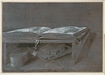 Açık Kitap (kahverengi kağıt üzerine fırça ile çizim) by Albrecht Dürer or Duerer