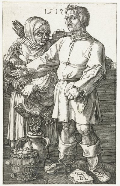 Piyasadaki köylü çift by Albrecht Dürer or Duerer