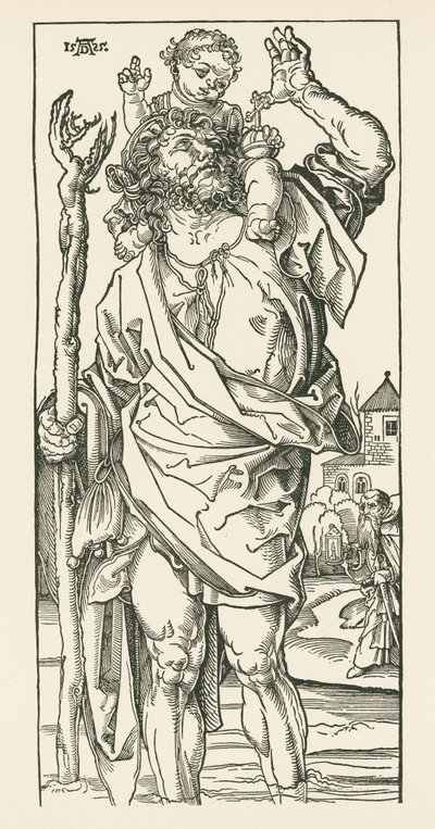 Aziz Christopher. Nürnberg, c.1500-05 (gravür) by Albrecht Dürer or Duerer