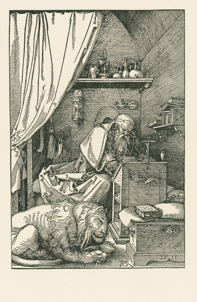 Aziz Jerome Hücresinde by Albrecht Dürer or Duerer