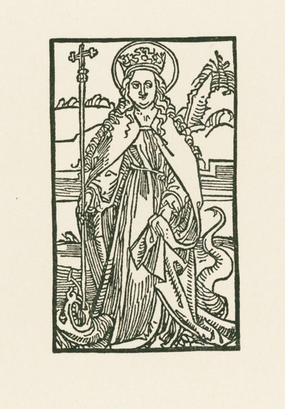 Azize Margaret. Hortulus Anime için illüstrasyon. Michael Furter tarafından basılmıştır, Basel by Albrecht Dürer or Duerer