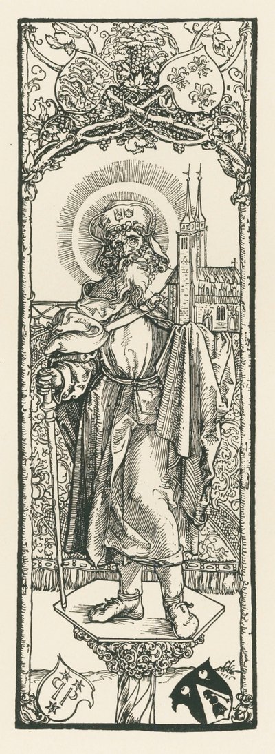 Aziz Sebald Sütun Üzerinde, c.1501 (gravür) by Albrecht Dürer or Duerer