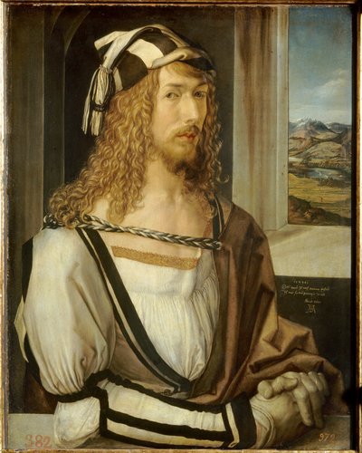 Albrecht Durer (1471-1528) 1498 Sun tarafından Otoportre Resim. 0,52x0,41m. Madrid Prado Müzesi by Albrecht Dürer