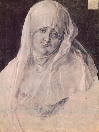 Başı örtülü St. Anne, Albrecht Durer (1471-1528), çizim by Albrecht Dürer