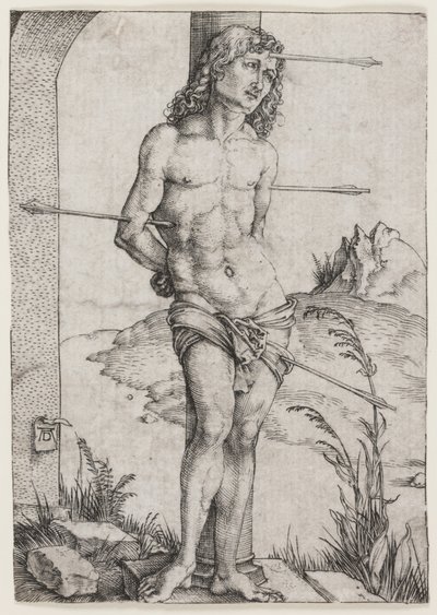Sütundaki Aziz Sebastian by Albrecht Dürer
