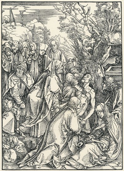 The Entombment, from the Great Passion, c.1496-97 (tahta baskı) by Albrecht Dürer