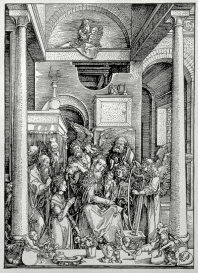 Azizler ile Bakire ve Çocuk (gravür) by Albrecht Dürer