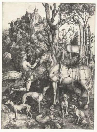 St Eustace'in Vizyonu by Albrecht Dürer or Duerer