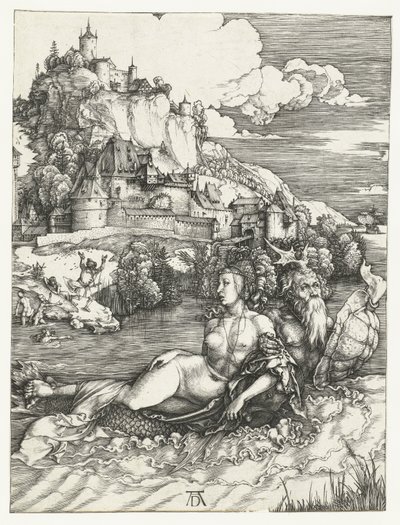 Amymone'un deniz canavarı tarafından kaçırılması by Albrecht Dürer or Duerer