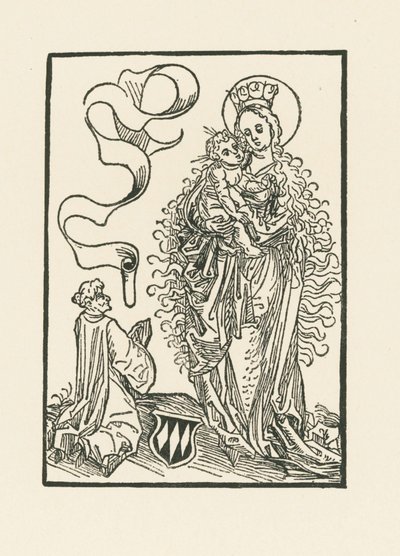 Albrecht von Bonstetten tarafından tapınılan Meryem Ana by Albrecht Dürer or Duerer