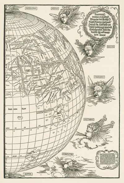 Johannes Stabius Dünya Haritası by Albrecht Dürer or Duerer