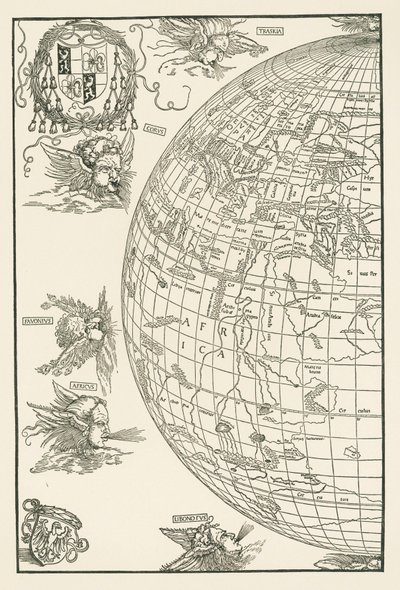 Johannes Stabius Dünya Haritası by Albrecht Dürer or Duerer