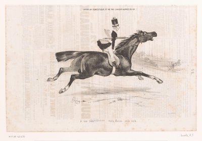Jongeman op galopperend paard Bir hizmetçiye sahip olmak ve onun yanınızda olmaması için! (nesne üzerine başlık) Kleine geneugten van het paardrijden (seri başlığı) Binmenin küçük zevkleri (nesne üzerine dizi başlığı) by Alcide Joseph Lorentz