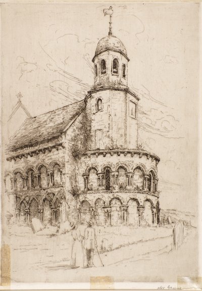 Leuchars Kilisesi (Norman Apsis) (gravür) by Alec Grieve