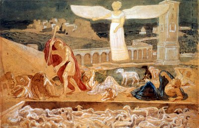 Mesih'in doğumunu ilan eden bir meleğin Görünüşü (tuval üzerine yağlı boya) by Aleksandr Andreevich Ivanov