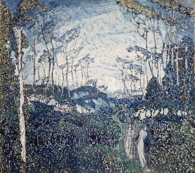 ""Bir Parkta"" Alexander Yakovlevich Golovin (Alexander Golovin) (1863-1930) Tarafından Guaj Tablosu 1900 Dolaylarında Devlet Sanat Müzesi, Samara by Aleksandr Jakovlevic Golovin