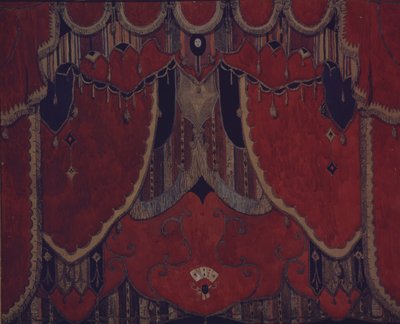 Tiyatro oyunu için ana perde tasarımı Maskeli Balo, M. Lermontov, 1917 by Aleksandr Jakovlevic Golovin